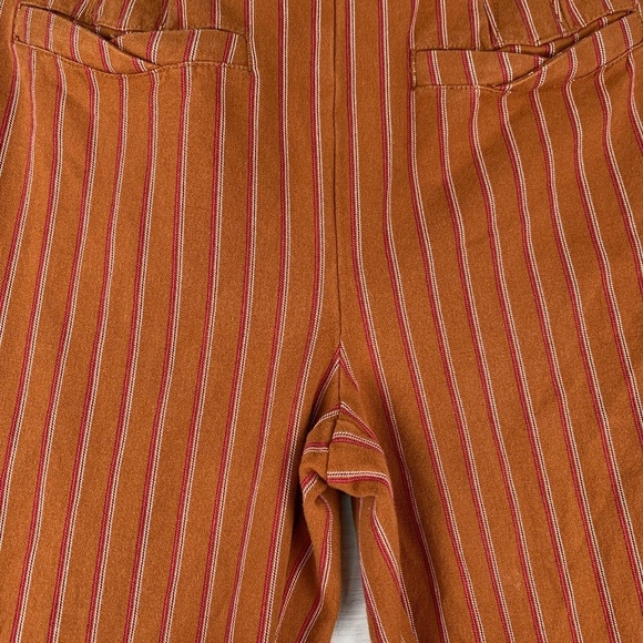 Anthropologie Essential Slim Trouser Pants Rust with Stripes Cropped Size 6 - Picture 3 of 13